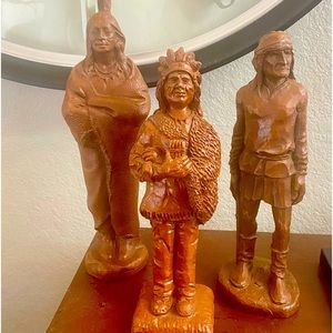 Red Hill Mfg. trio of Native American Figurines